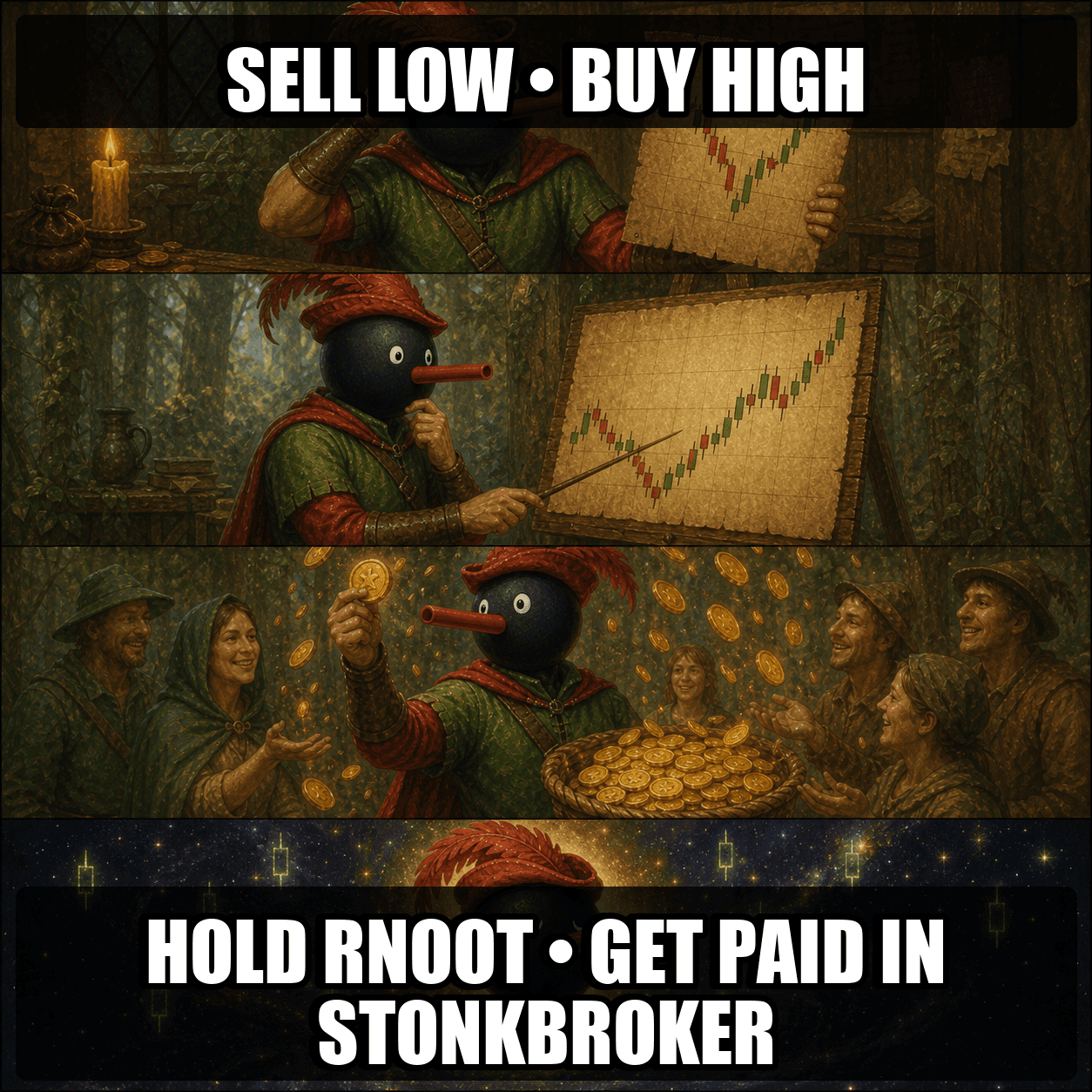 Four stages of Robin Noot gaining trading wisdom