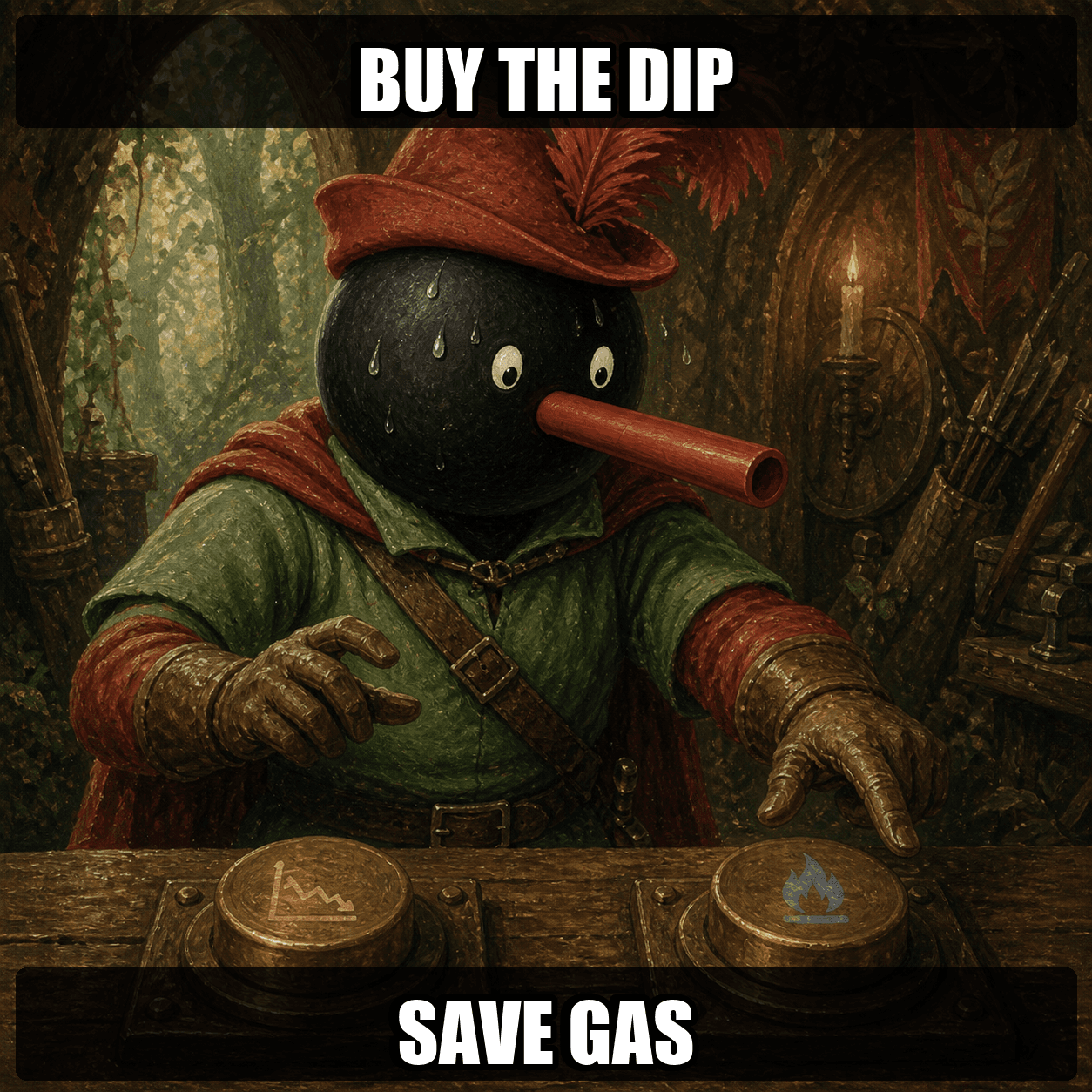 Robin Noot sweating over two brass buttons